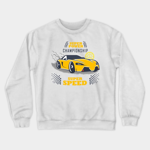 Racing Car Yellow Crewneck Sweatshirt by 1Nine7Nine